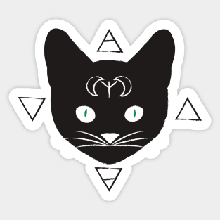 Elemental black cat Sticker